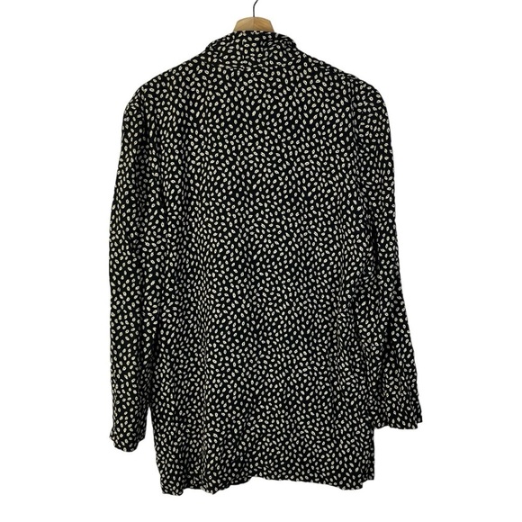 Liz Claiborne Black & Beige Printed Relaxed Fit Rayon Blazer 8 - Picture 2 of 4
